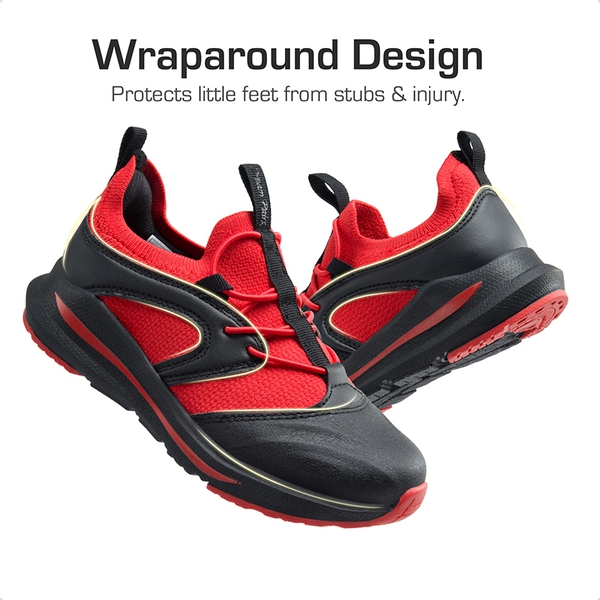 Kids Lightweight Slip on Sneakers - RED/BLACK - 2